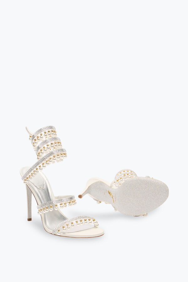 jeweled chandelier ivory sandal with pearls 105 rene caovilla