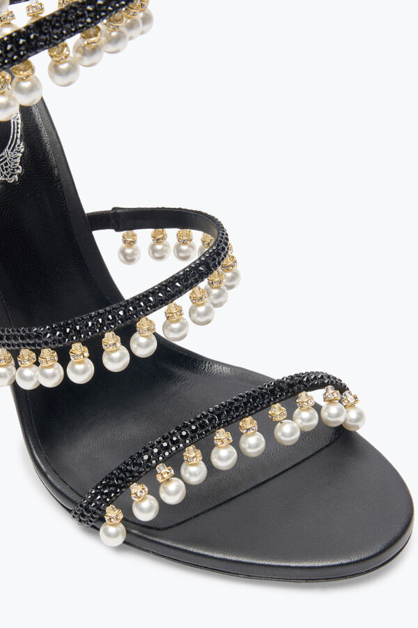 jeweled chandelier black sandal with pearls 105 rene caovilla