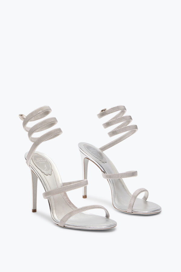 jeweled trigold cleo silver sandal 105 rene caovilla