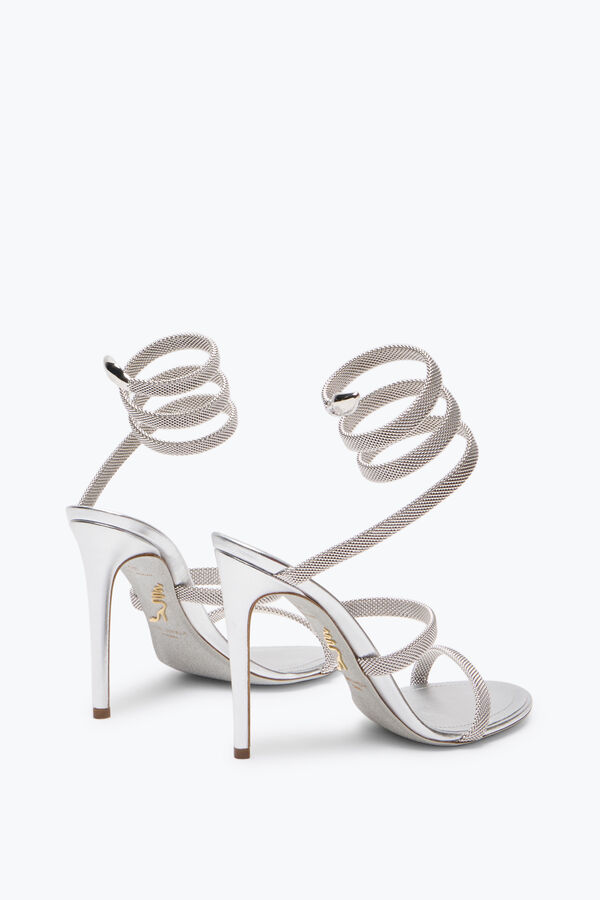 jeweled trigold cleo silver sandal 105 rene caovilla