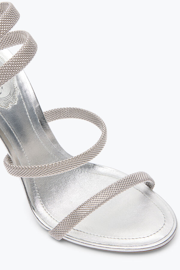 jeweled trigold cleo silver sandal 105 rene caovilla