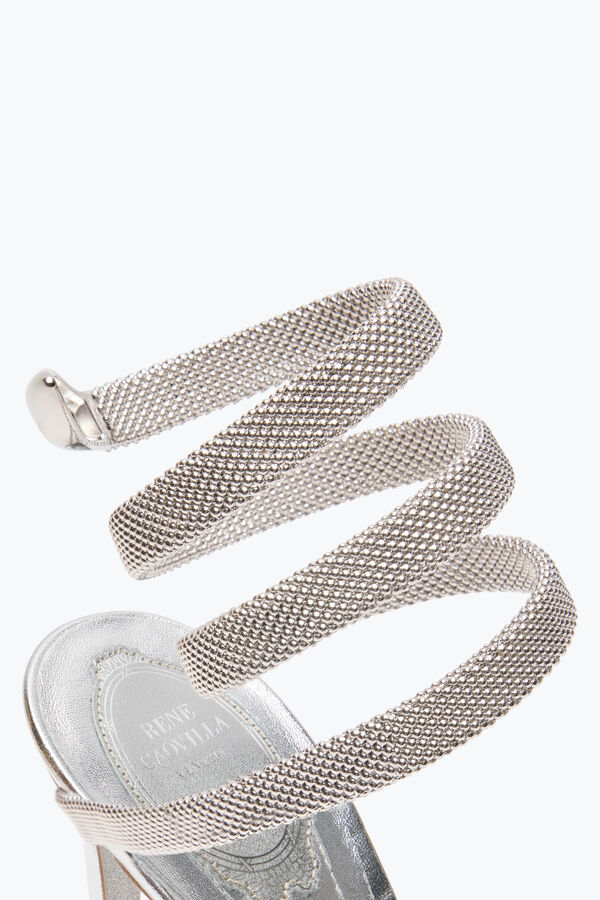 jeweled trigold cleo silver sandal 105 rene caovilla