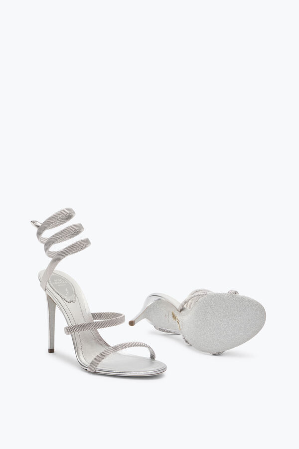 jeweled trigold cleo silver sandal 105 rene caovilla