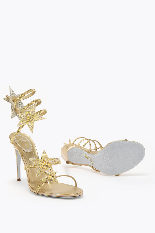jeweled cleo star gold sandal105 rene caovilla