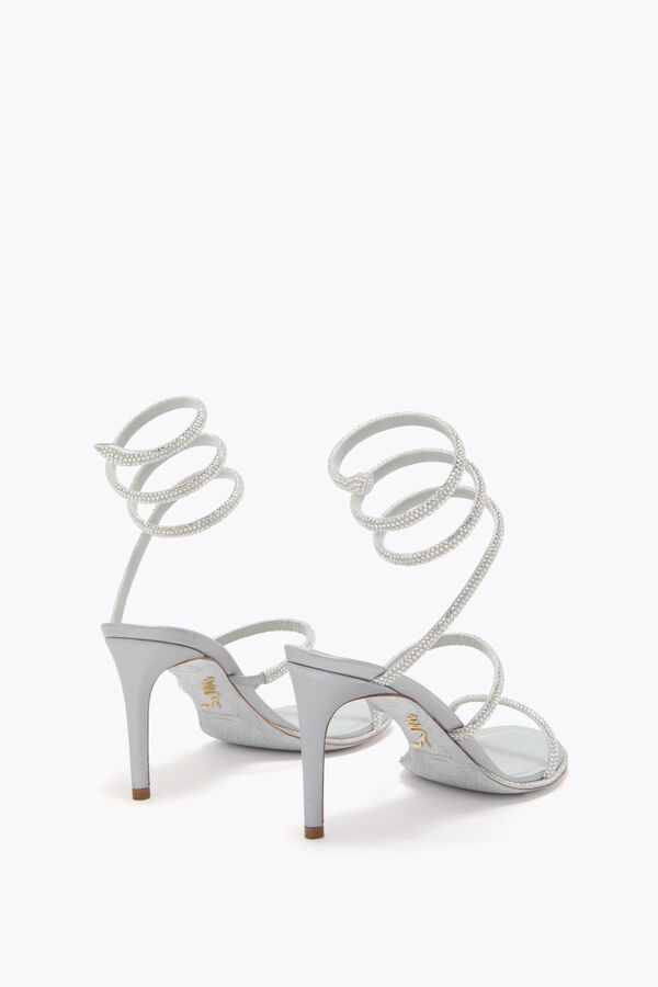 jeweled cleo silver sandal 80 rene caovilla