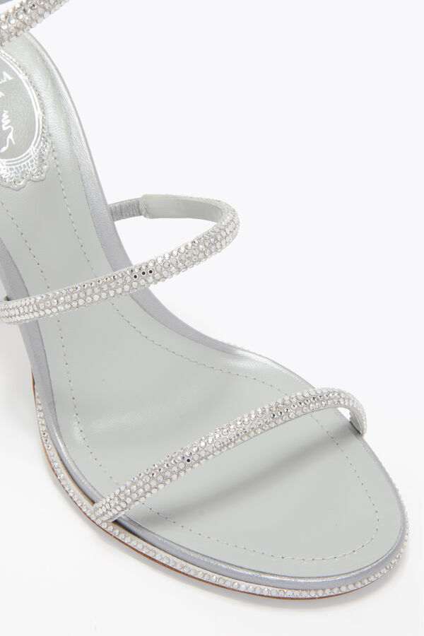 jeweled cleo silver sandal 80 rene caovilla