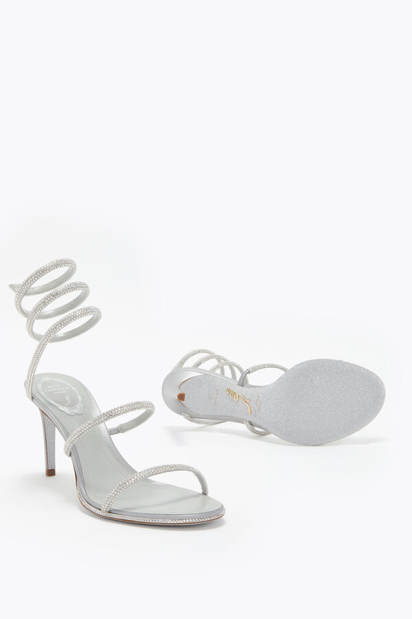 jeweled cleo silver sandal 80 rene caovilla