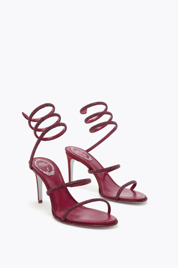 jeweled cleo burgundy sandal 80 rene caovilla