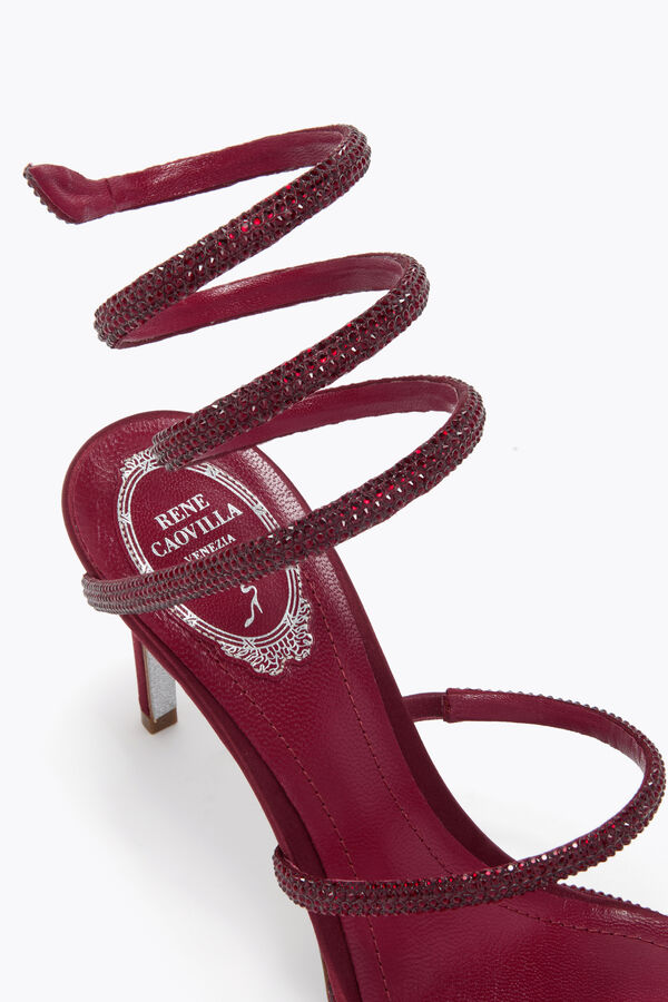 jeweled cleo burgundy sandal 80 rene caovilla