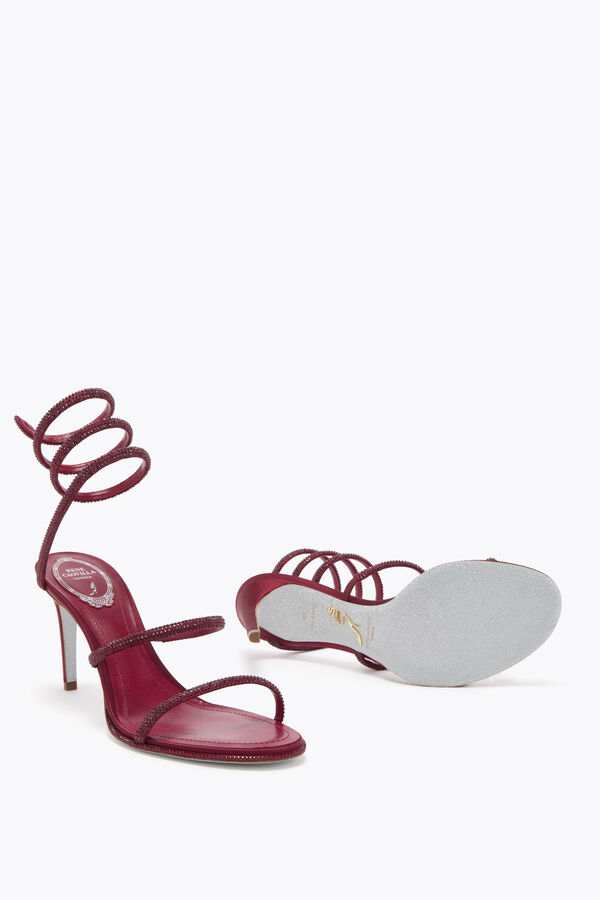 jeweled cleo burgundy sandal 80 rene caovilla