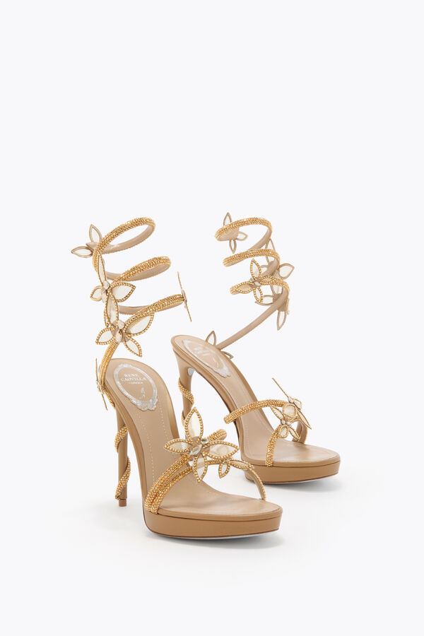 jeweled margot gold platform sandal with butterflies 120 rene caovilla