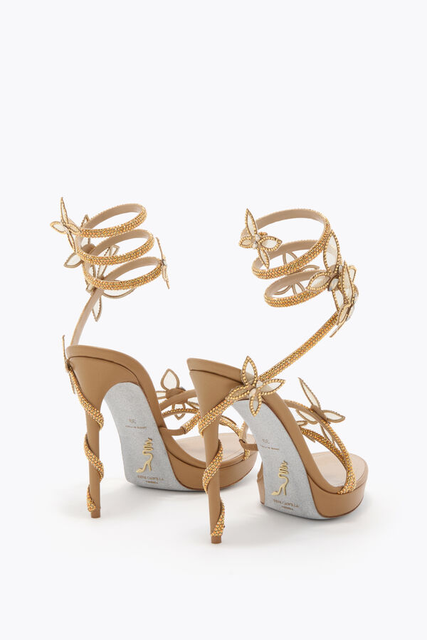 jeweled margot gold platform sandal with butterflies 120 rene caovilla