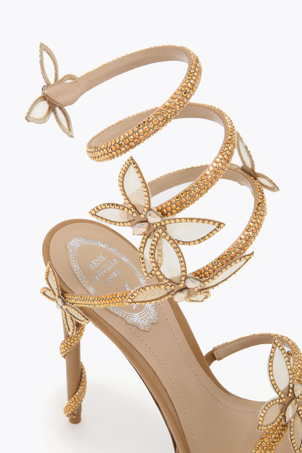 jeweled margot gold platform sandal with butterflies 120 rene caovilla