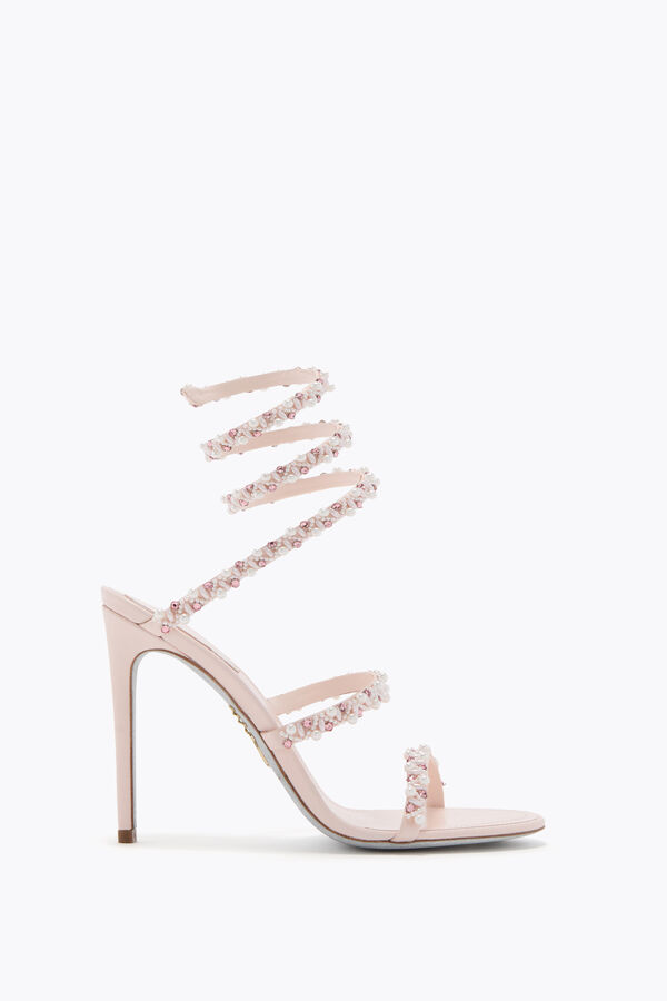 jeweled golden powder pink sandal 80 rene caovilla