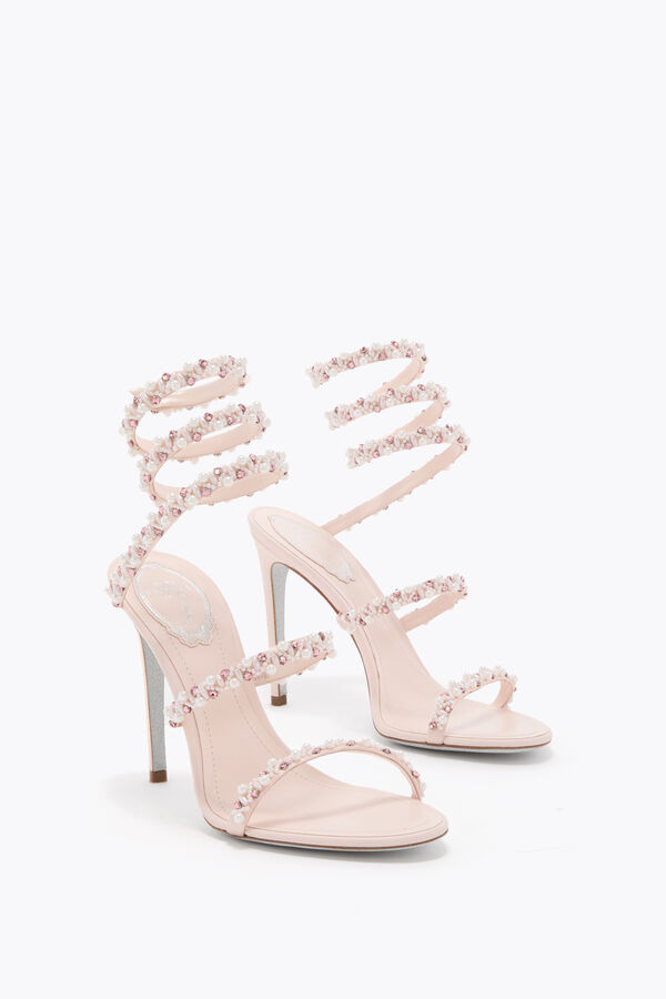 jeweled golden powder pink sandal 80 rene caovilla