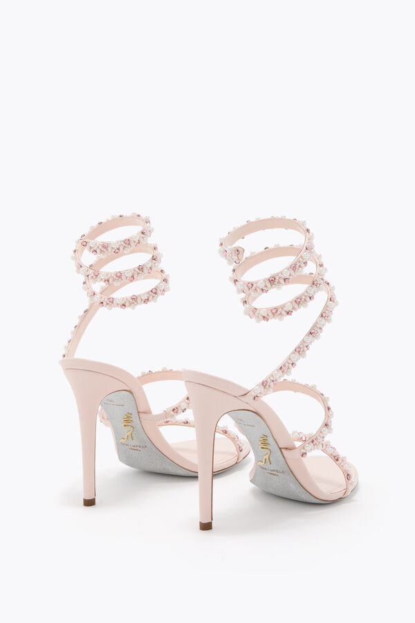 jeweled golden powder pink sandal 80 rene caovilla