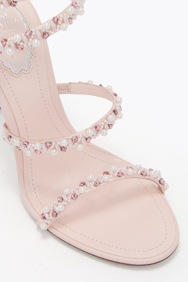jeweled golden powder pink sandal 80 rene caovilla