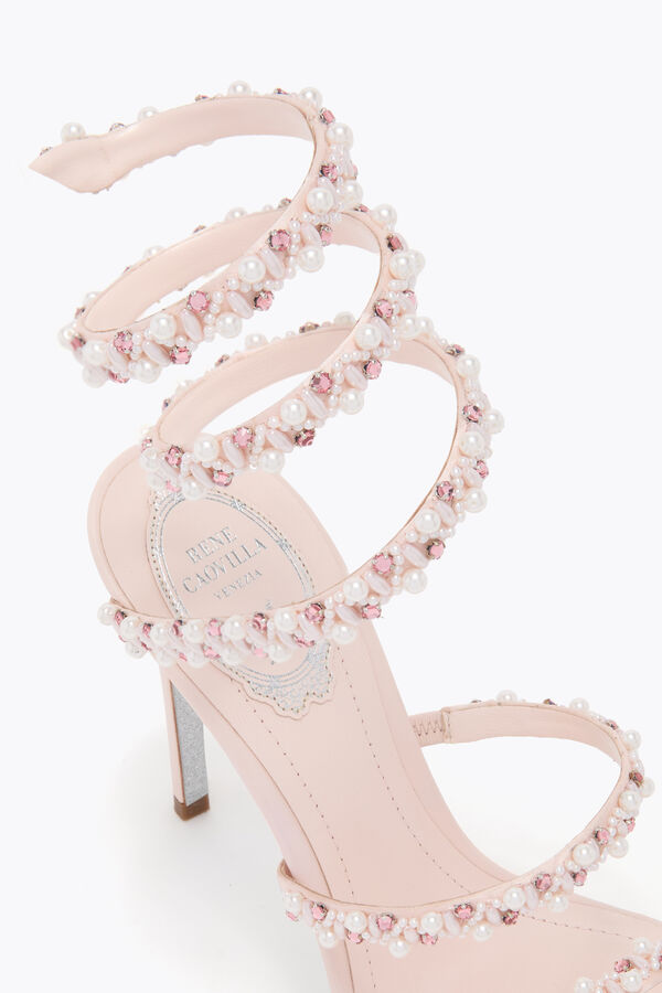 jeweled golden powder pink sandal 80 rene caovilla