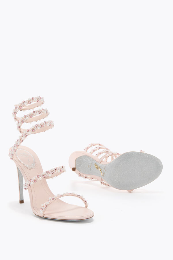 jeweled golden powder pink sandal 80 rene caovilla