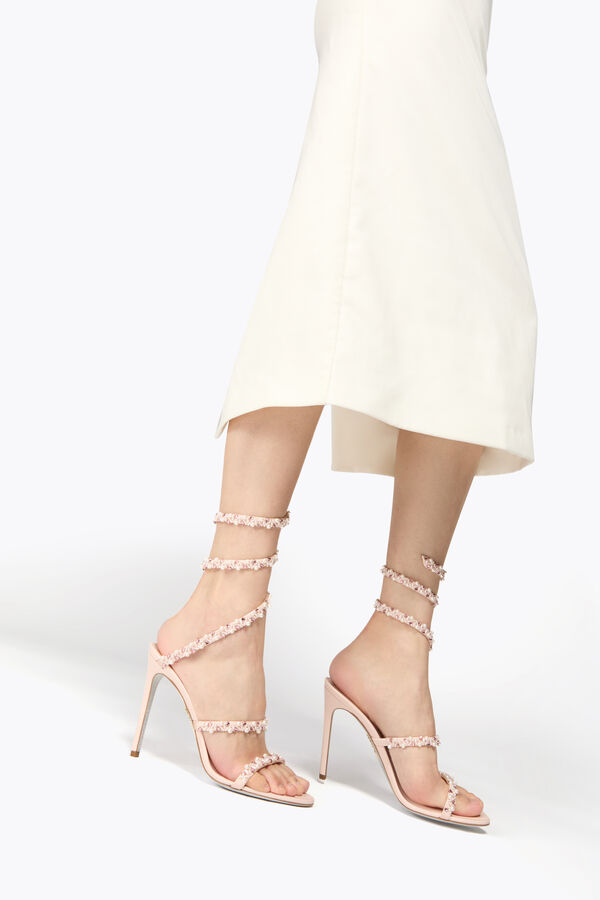 jeweled golden powder pink sandal 80 rene caovilla