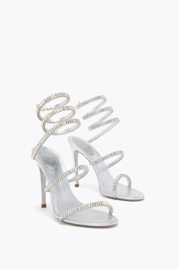 jeweled cleo spark silver sandal 105 rene caovilla