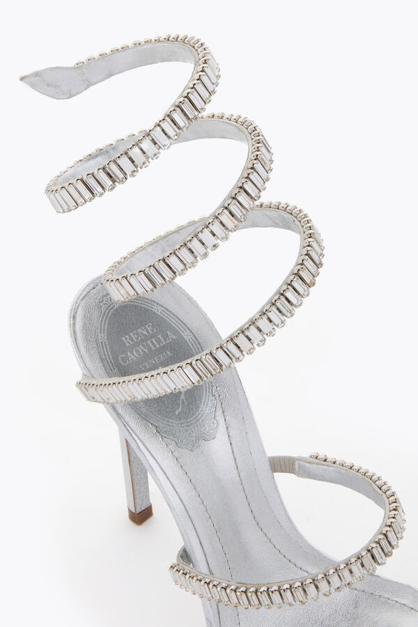 jeweled cleo spark silver sandal 105 rene caovilla