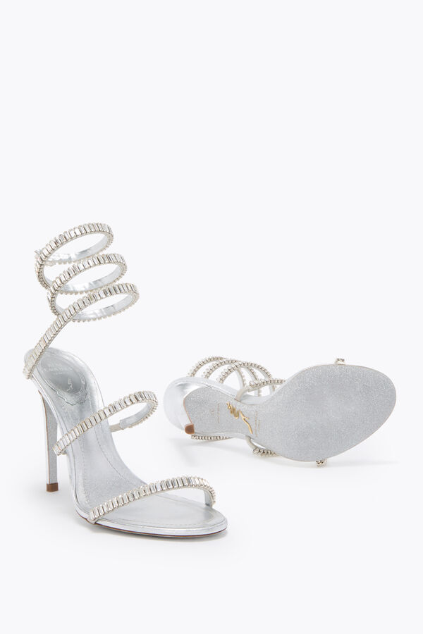 jeweled cleo spark silver sandal 105 rene caovilla