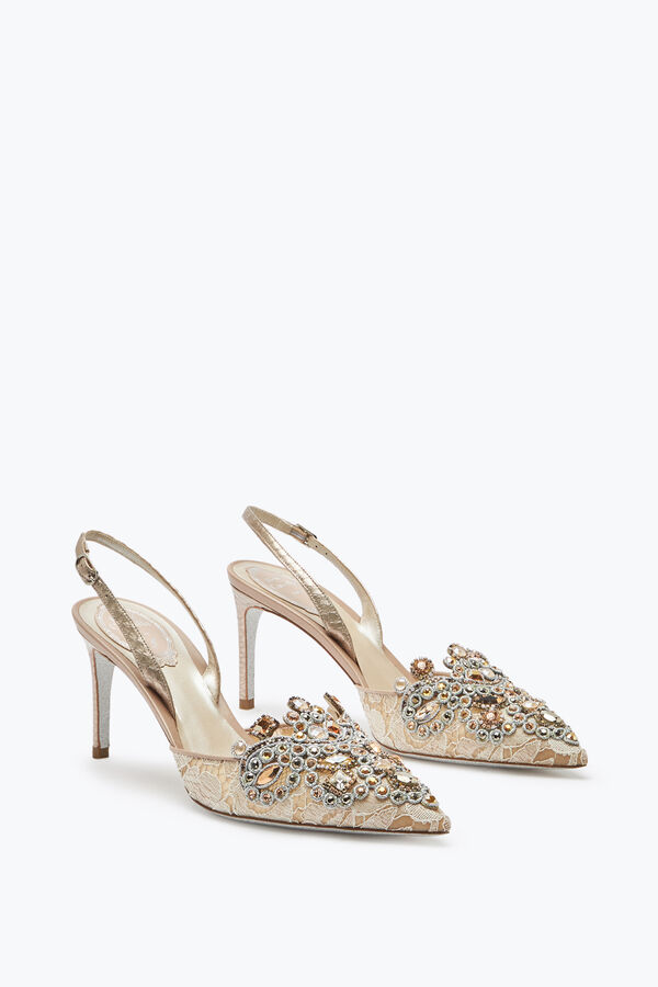 jeweled veneziana lace slingbacks 75 rene caovilla