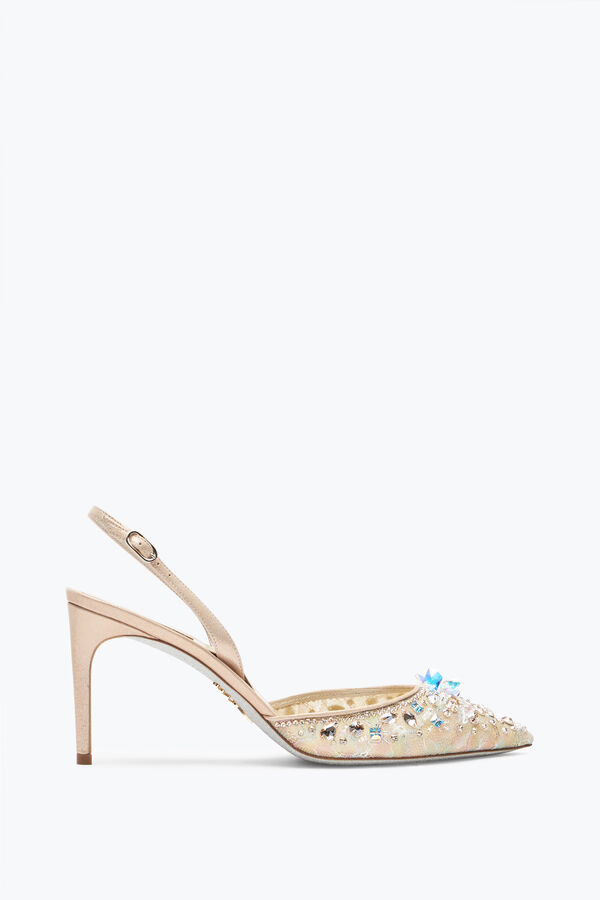 jeweled cinderella honey slingback with crystals 80 rene caovilla