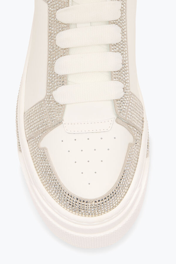 jeweled xtra white-silver sneaker with crystals 50 rene caovilla