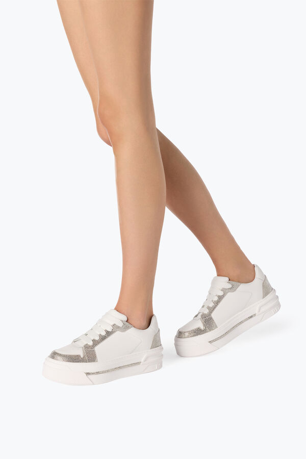 jeweled xtra white-silver sneaker with crystals 50 rene caovilla